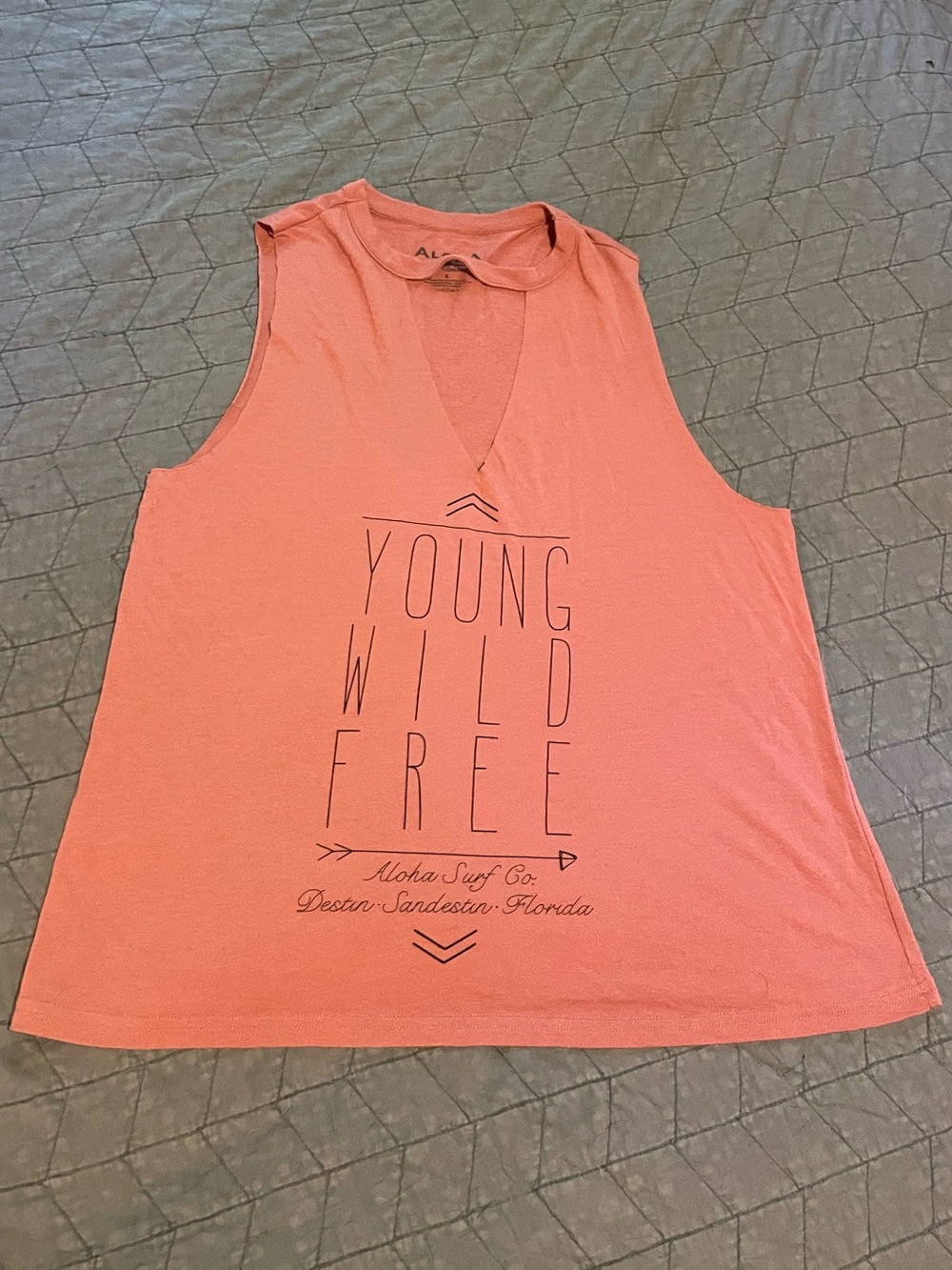 Young Wild Free Coral Sleeveless Tank Top